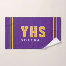 Personalized School Initials Softball Sport Team Handtuch