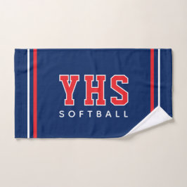 Personalized School Initials Softball Sport Team Handtuch