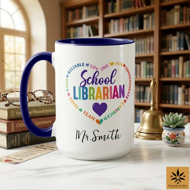 Personalized School Librarian Day | Custom Name  Tasse (Personalized School Librarian Day | Custom Name Mug
)