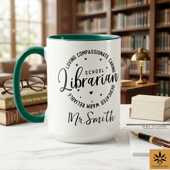 Personalized School Librarian Day | Custom Name  Tasse (Personalized School Librarian Day | Custom Name Mug
)