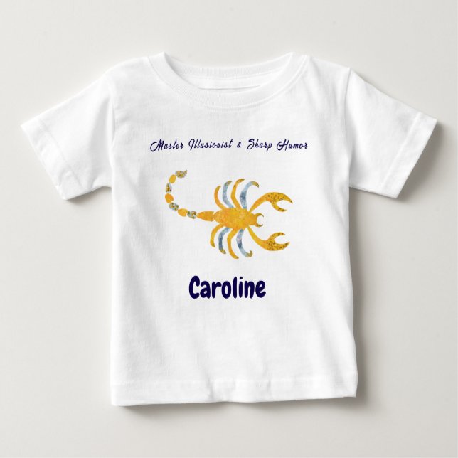 Personalized Scorpio “Master Illusionist” Toddler  Baby T-shirt (Vorderseite)