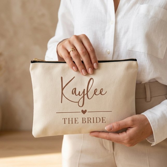 Personalized Script Bridesmaid Pouch Wedding Gift Zubehörtasche (bridesmaid thank you pouch gift, stylish bridal party pouch gift, personalized wedding pouch gift,)