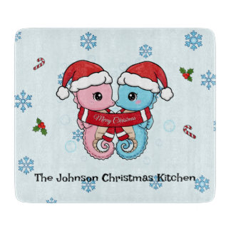 Personalized Seahorse Christmas Cutting Board Schneidebrett