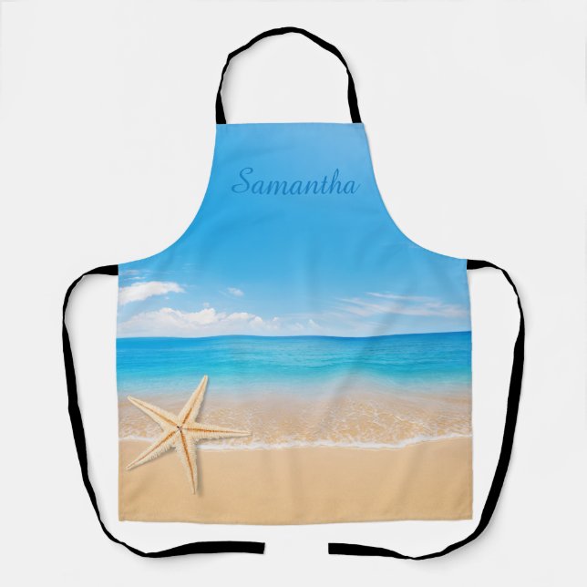 Personalized Seaside Beach Apron Schürze (Vorderseite)