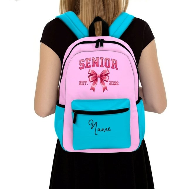 Personalized Senior 2026 with Pink Bow  Bedruckter Rucksack (Von Creator hochgeladen)