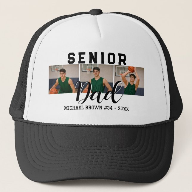 Personalized Senior Night Basketball Dad Gift Truckerkappe (Vorderseite)