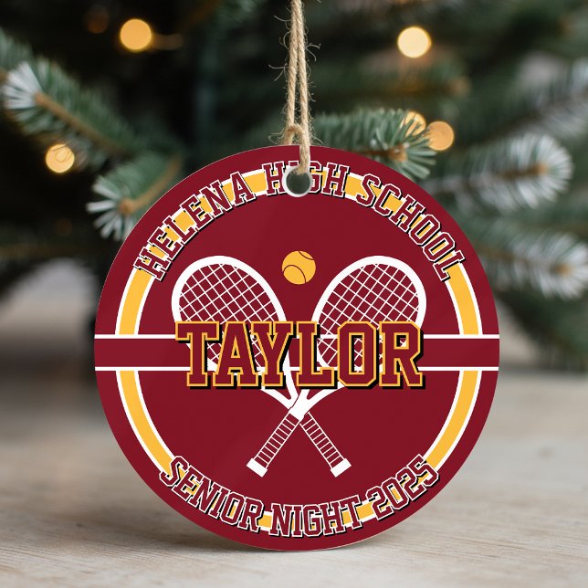 Personalized Senior Night Tennis High School Keramik Ornament (Von Creator hochgeladen)