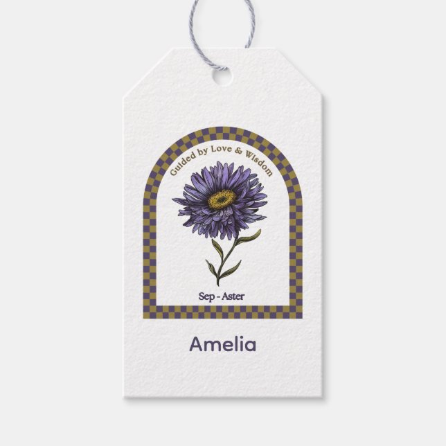 Personalized September Birth Month Flower Geschenkanhänger (Vorderseite)