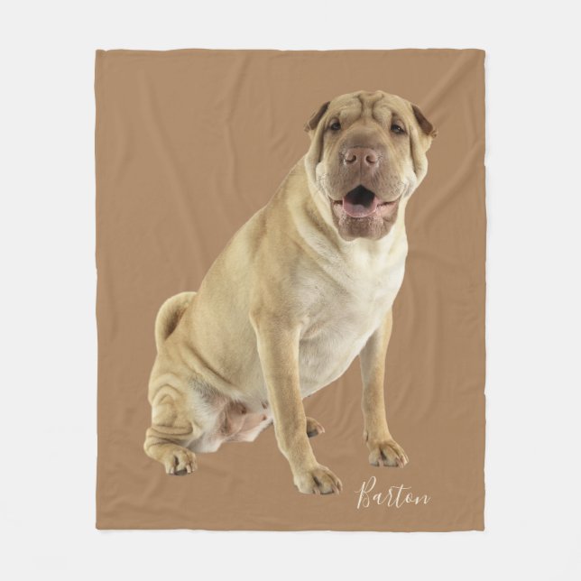 Personalized Shar Pei Dog Foto Fleecedecke (Vorderseite)