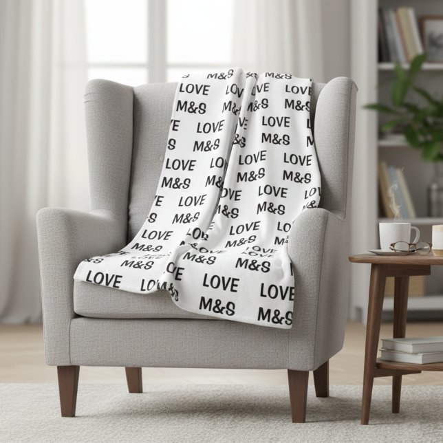 Personalized Sherpa Fleece Initial Blanket, Custom (Von Creator hochgeladen)