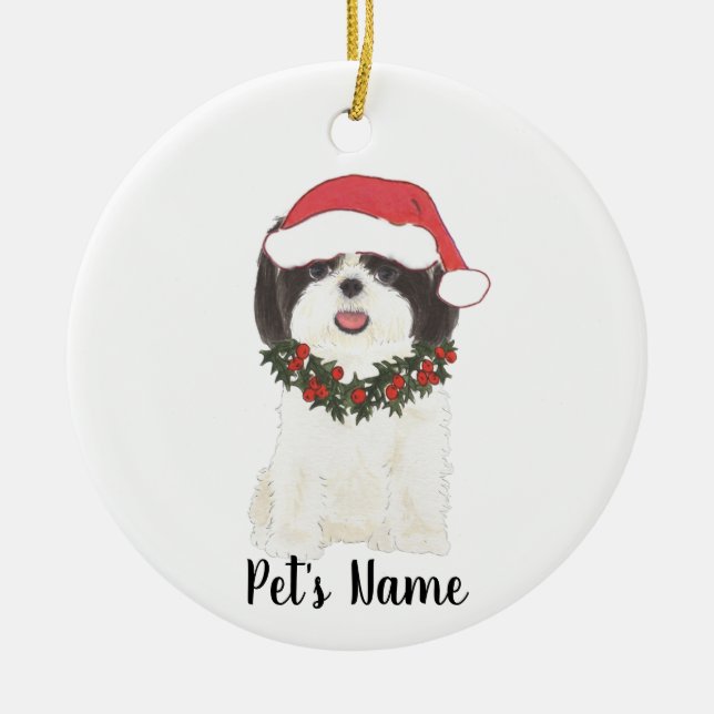 Personalized Shih Tsu Keramik Ornament (Vorne)