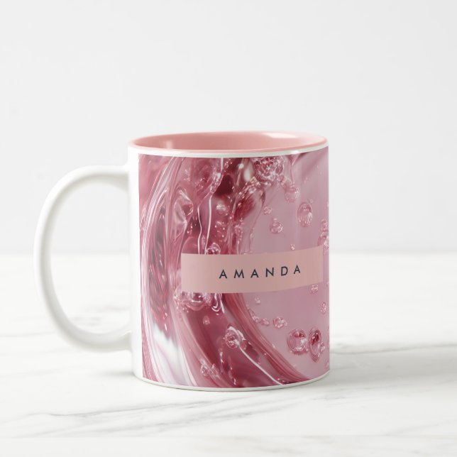 Personalized Shiny Blush Marble Effect Zweifarbige Tasse (Links)