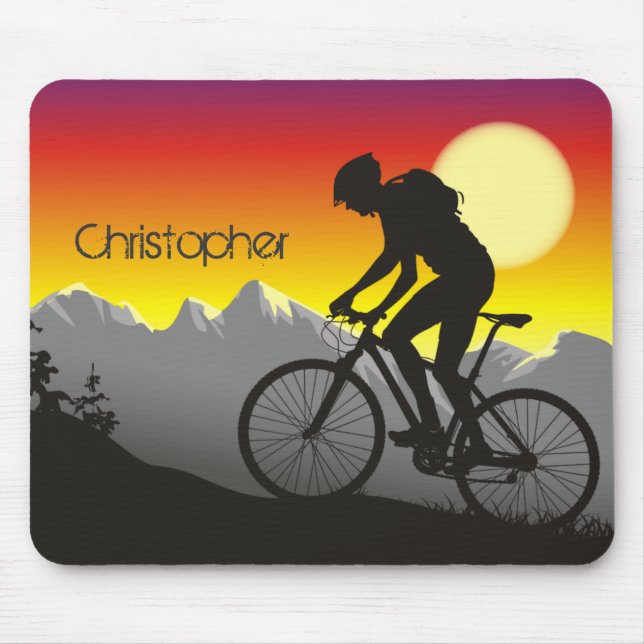 Personalized Silhouette Mountin Bike Mousepad (Vorne)