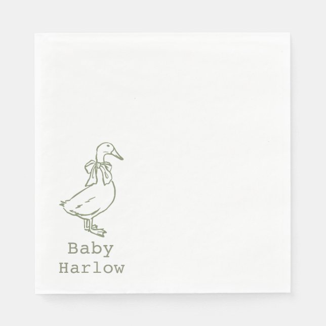 Personalized Silly Goose Baby Shower Serviette (Vorderseite)