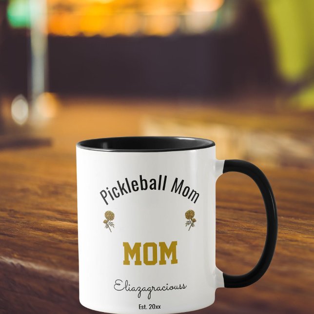 Personalized Simple Modern Pickleball Mom Gift  Tasse (Von Creator hochgeladen)
