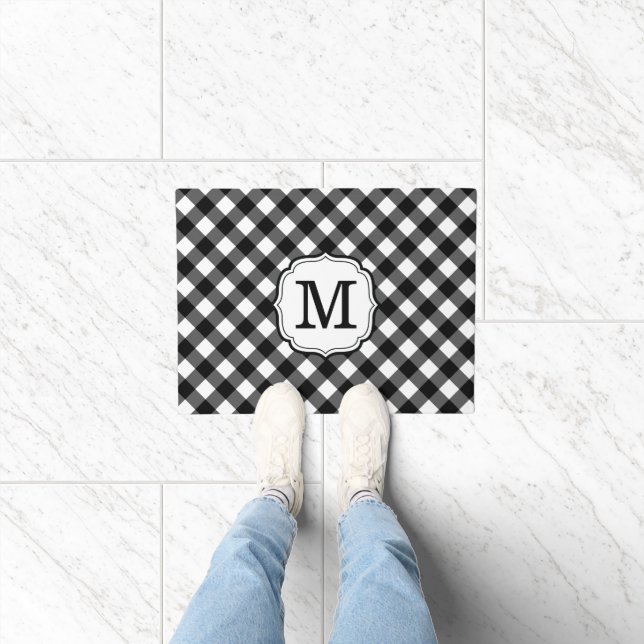 Personalized Single Initial Monogram Door Mat Fußmatte (Indoor)