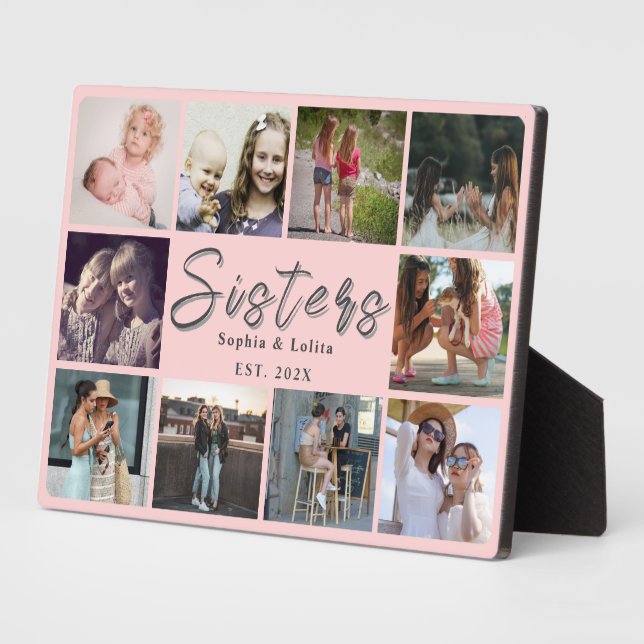 Personalized Sister Gift – 10 Photo Table Plaque Fotoplatte (Seite)
