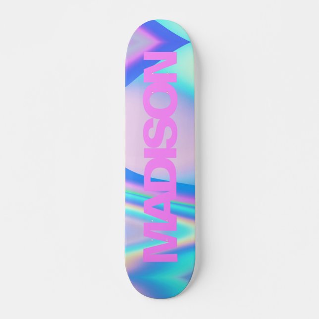 Personalized Skateboard Name Pink Girly Modern (Vorne)