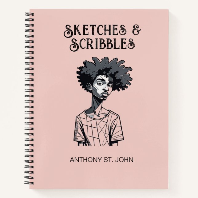 Personalized Sketches and Scribbles Notebook Notizbuch (Vorderseite)