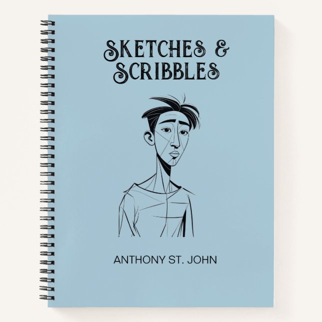 Personalized Sketches and Scribbles Notebook Notizbuch (Vorderseite)