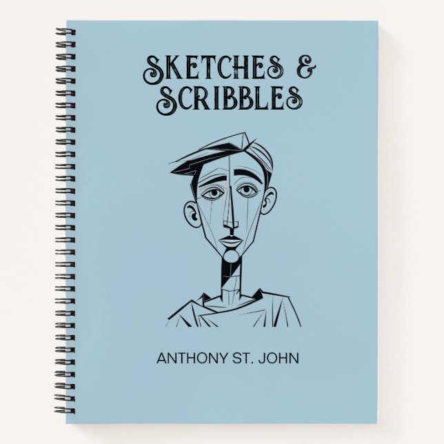 Personalized Sketches and Scribbles Notebook Notizbuch (Vorderseite)