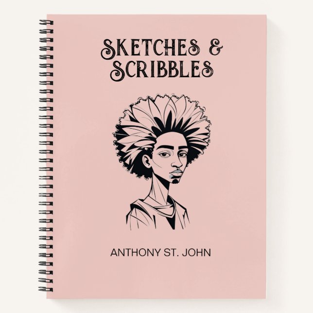 Personalized Sketches and Scribbles Notebook Notizbuch (Vorderseite)