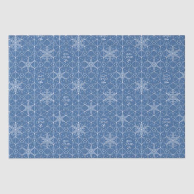 Personalized Snowflake star Holiday wrapping paper Seidenpapier (Vorderseite)