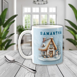 Personalized Snowman Christmas Mug with Name  Kaffeetasse