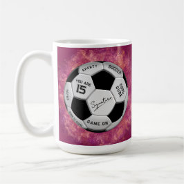Personalized Soccer Ball Birthday | Age Name Text Kaffeetasse