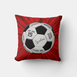 Personalized Soccer Ball Birthday | Age Name Text Kissen
