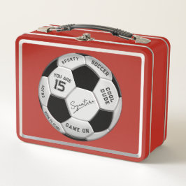 Personalized Soccer Ball Birthday | Age Name Text Metall Brotdose