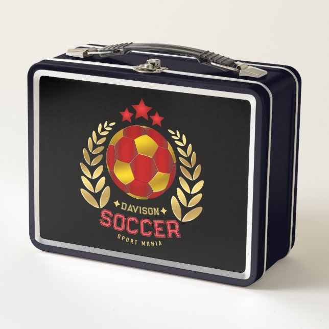 Personalized Soccer Emblem Metall Brotdose (Vorderseite)