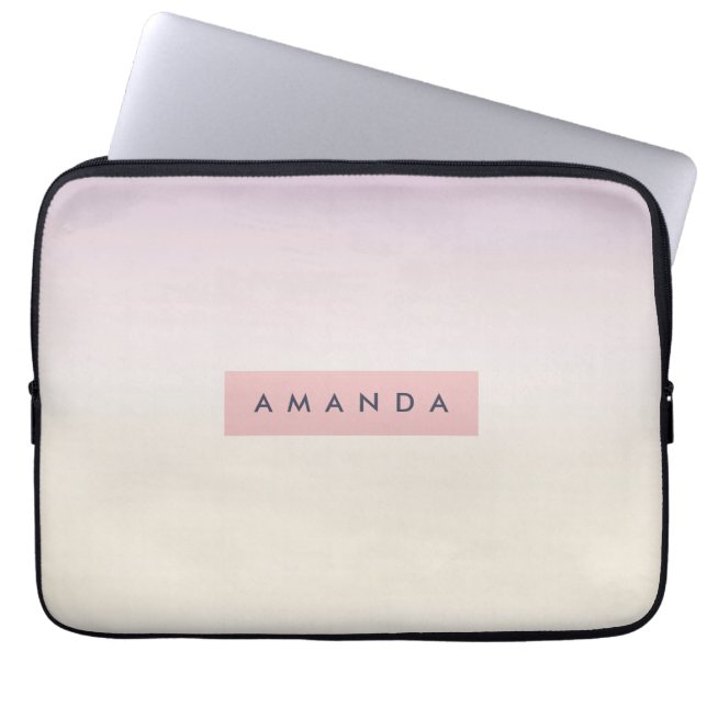 Personalized Soft Pastel Lavender Gradient Laptopschutzhülle (Vorderseite)