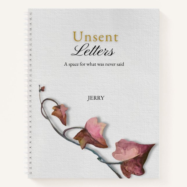 Personalized Soft Watercolor Botanical Design Notizbuch (Vorderseite)