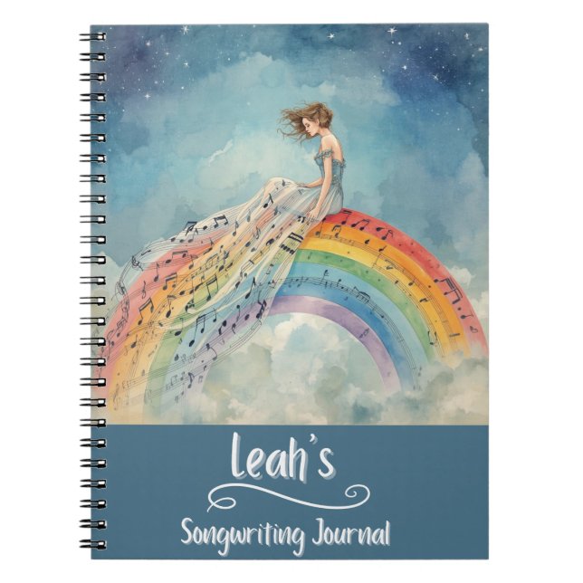 PERSONALIZED Songwriting Journal, Spiral Bound Notizblock (Vorderseite)