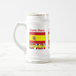 Personalized Spain Flag Heritage Design Bierglas