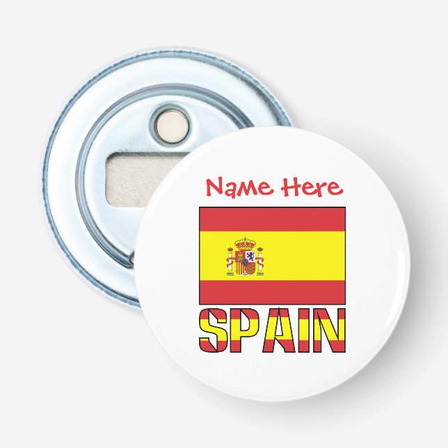 Personalized Spain Flag Heritage Design Flaschenöffner (Vorderseite)