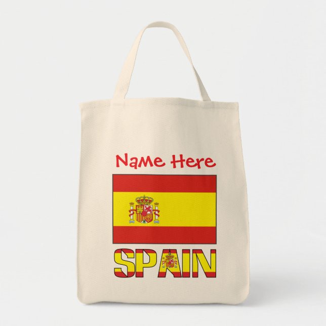 Personalized Spain Flag   Tragetasche (Vorne)