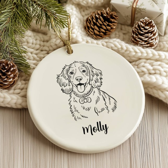 Personalized Spaniel Dog Christmas Keramik Ornament (Von Creator hochgeladen)
