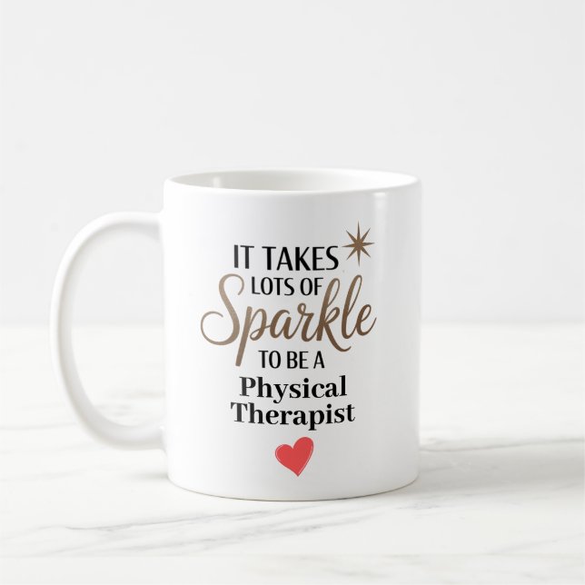Personalized Sparkle Physical Therapist Kaffeetasse (Links)