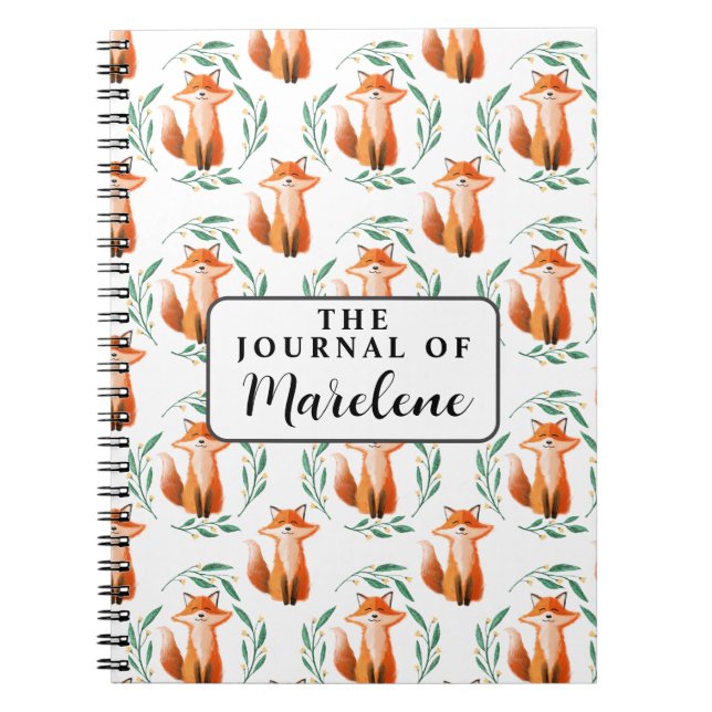 Personalized Spiral Photo Notebook – Cute Fox  Notizblock (Vorderseite)