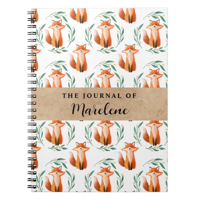 Personalized Spiral Photo Notebook – Cute Fox  Notizblock (Vorderseite)