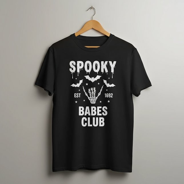 Personalized Spooky Halloween Group College Party T-Shirt (Von Creator hochgeladen)