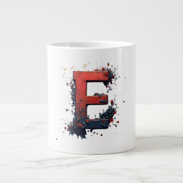 Personalized Sports Fan Monogram Custom Initial &  Jumbo-Tasse (Vorderseite)