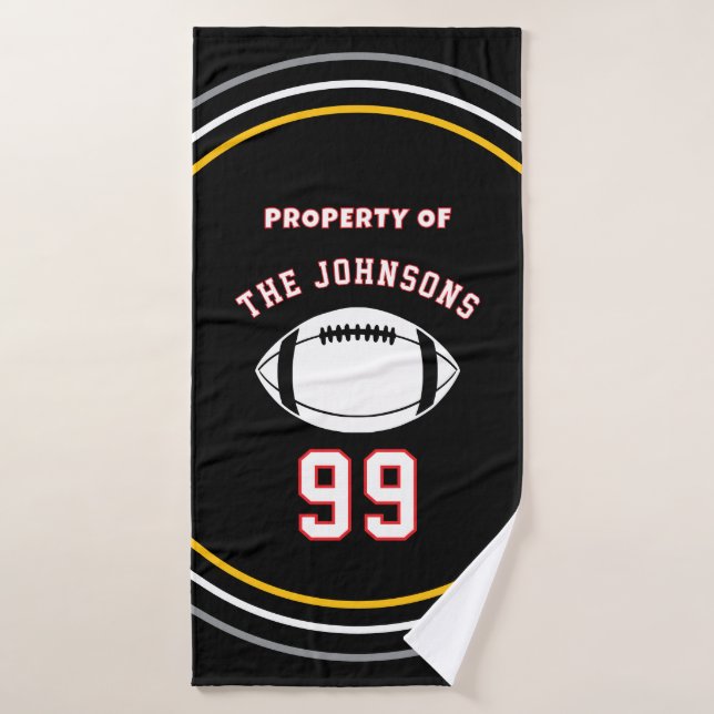 Personalized Sports Towel | Custom Football Player Badehandtuch (Badehandtuch)