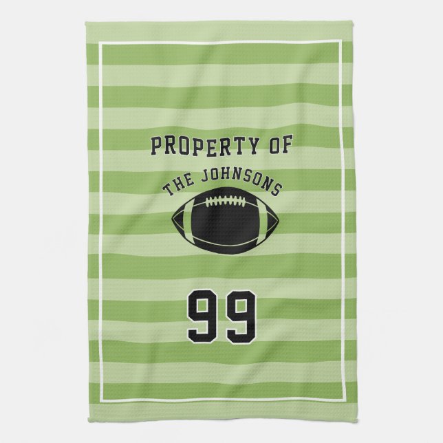 Personalized Sports Towel | Custom Football Player Geschirrtuch (Vertikal)