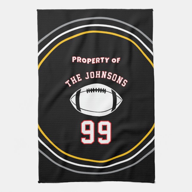 Personalized Sports Towel | Custom Football Player Geschirrtuch (Vertikal)