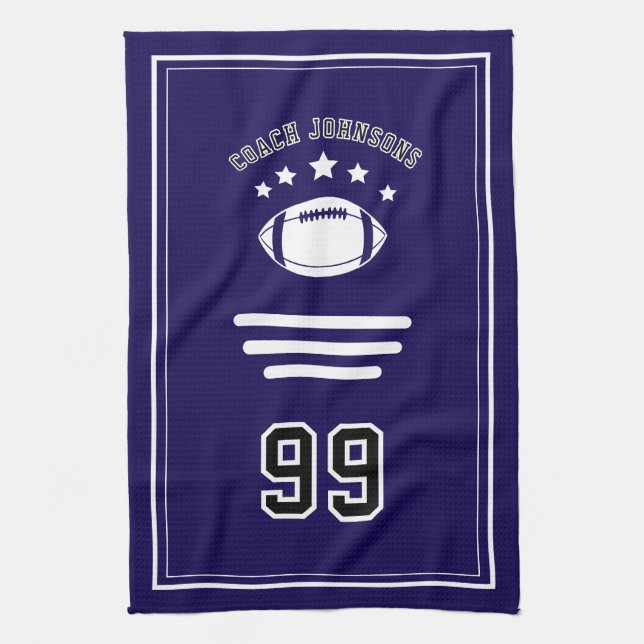 Personalized Sports Towel | Custom Football Player Geschirrtuch (Vertikal)