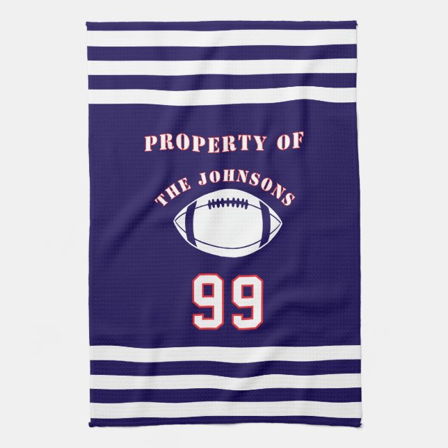 Personalized Sports Towel | Custom Football Player Geschirrtuch (Vertikal)