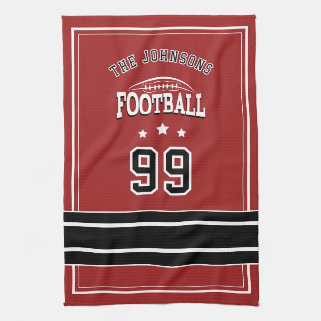 Personalized Sports Towel | Custom Football Player Geschirrtuch (Vertikal)